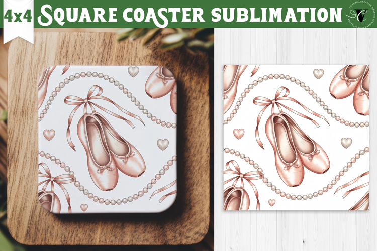 Square Coaster | Valentine pattern | Valentine's day