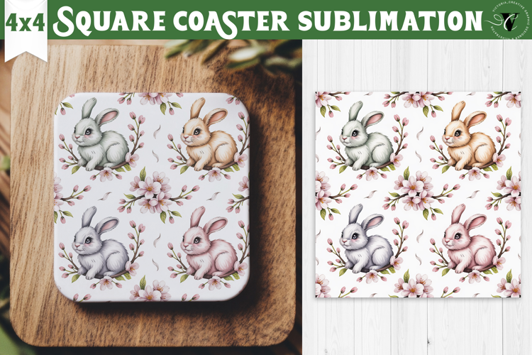 Square Coaster | Valentine pattern | Valentine's day