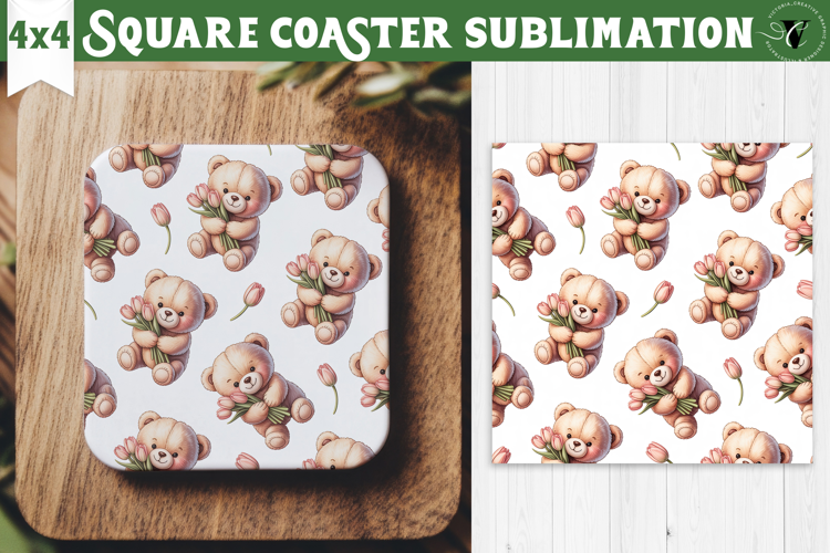 Square Coaster | Valentine pattern | Valentine's day