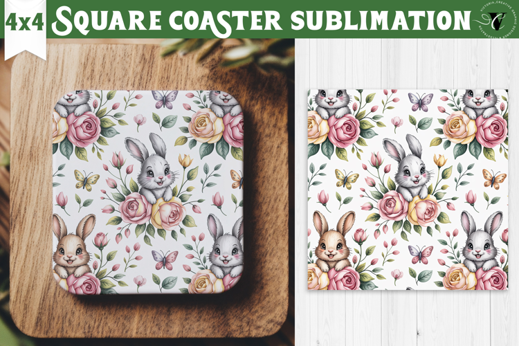 Square Coaster | Valentine pattern | Valentine's day