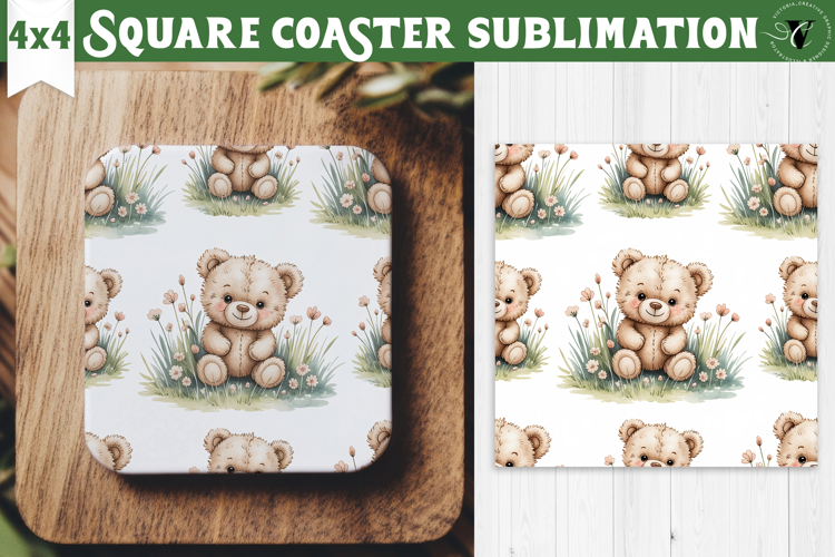 Square Coaster | Valentine pattern | Valentine's day