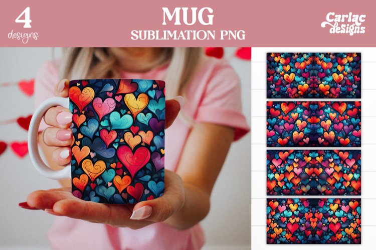 Valentines Mug Wrap | Coffee Cup Sublimation