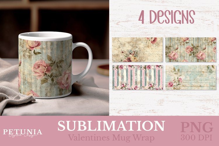 Valentines Day Mug Wrap | Valentines Mug Sublimation