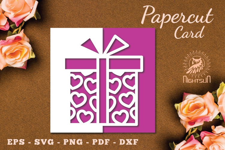 Valentines Papercut Card SVG