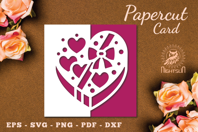 Valentines Papercut Card SVG
