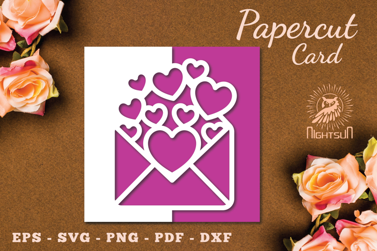 Valentines Papercut Card SVG