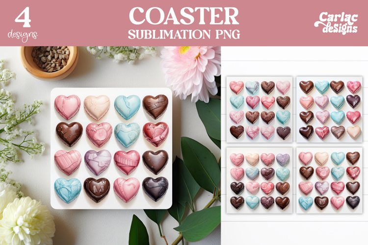 Valentines Square Coaster Sublimation | Valentines Coaster