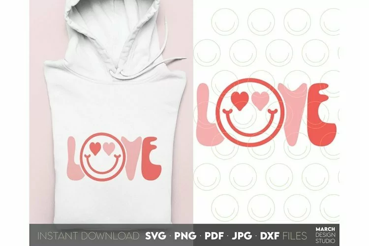 Valentines Day Love Smiley Face SVG PNG| Love SVG PNG