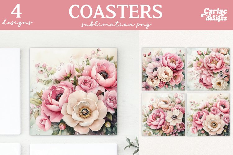 Valentines Square Coaster Sublimation Designs