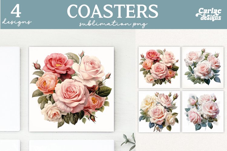 Valentines Square Coaster Sublimation Designs