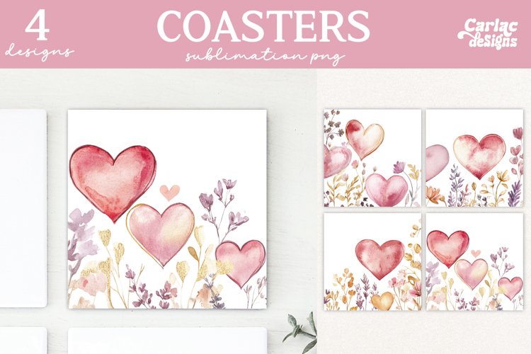 Valentines Square Coaster Sublimation Designs