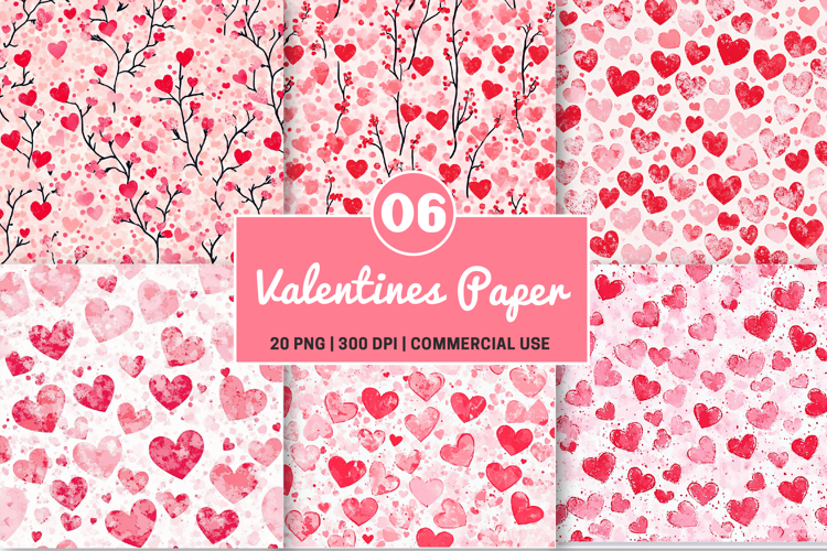 Valentines Themed Digital Papers