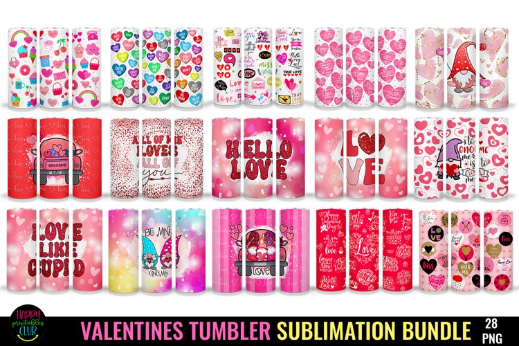 Valentines Tumbler Sublimation Bundle I Tumbler Wraps Bundle