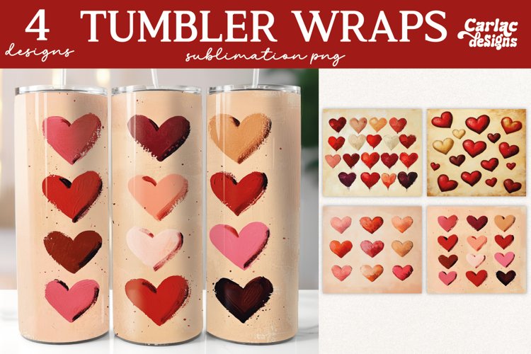 Valentines Tumbler Wrap Sublimation, Vintage Tumbler Designs