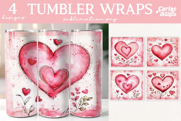 Valentines Tumbler Wrap Sublimation, Vintage Tumbler Designs