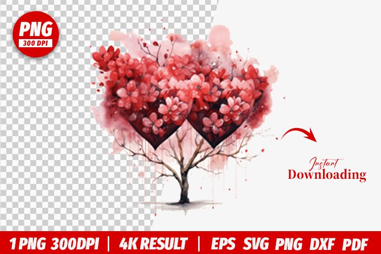 valentines watercolor Heart clipart png