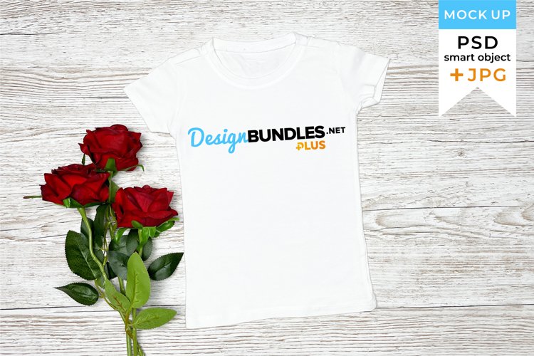 Kids t-shirt mockup Valentine's Day | White shirt mockup example image 1