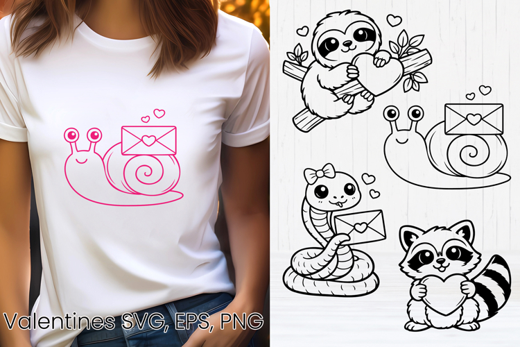 Valentine’s animal SVG design | Valentine’s silhouette SVG