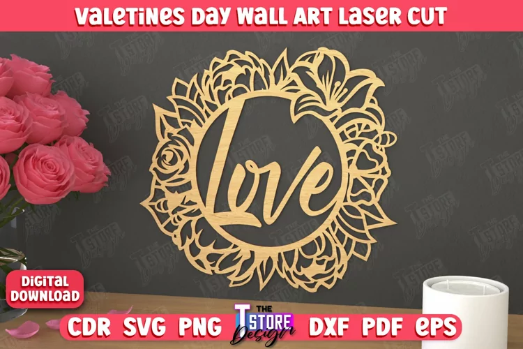 Valentine's Day Wall Art | Romantic Gift | Wall Decor | CNC
