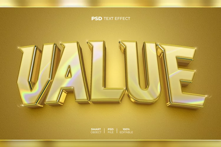 Value 3D editable text effect