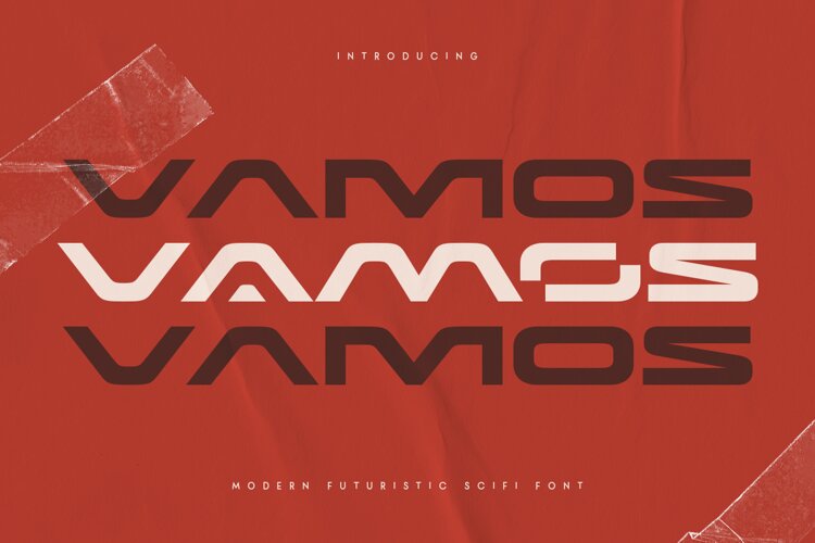 VAMOS - Modern Futuristic Scifi Font example image 1