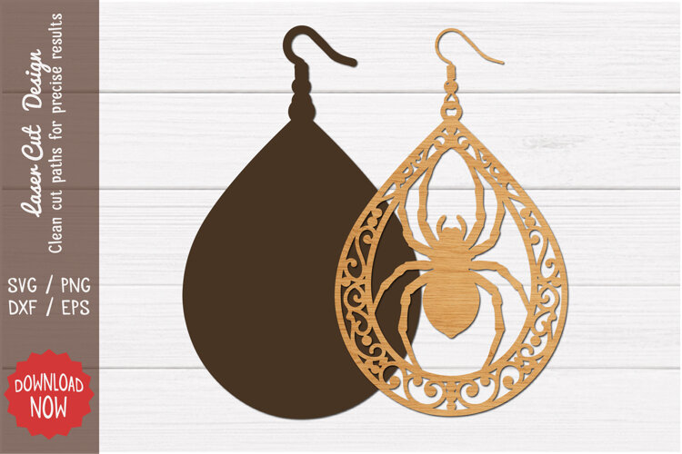Vampire Bat Teardrop Earring SVG example image 1