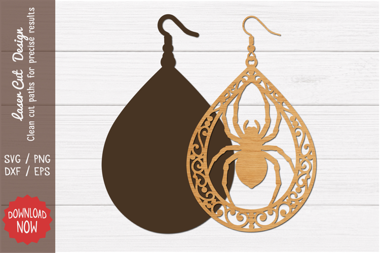 Vampire Bat Teardrop Earring SVG