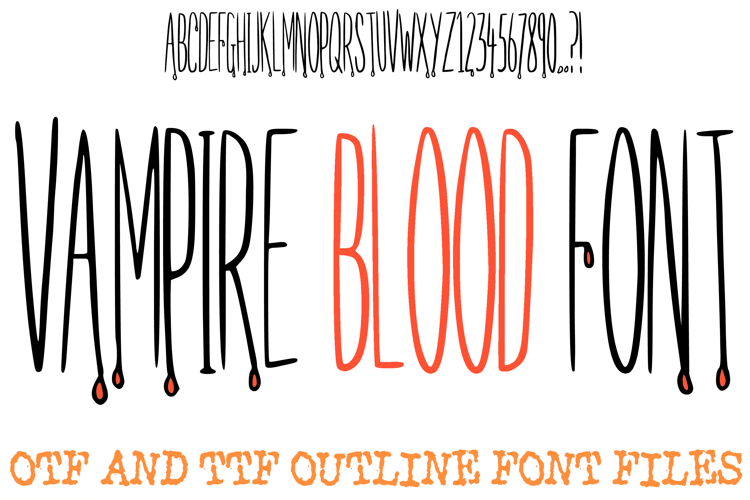 Vampire Blood Lettering Font Horror Halloween ABC OTF Type