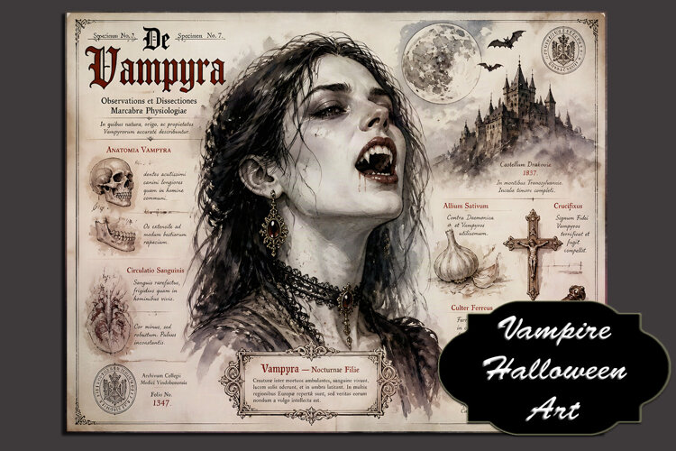 Vampire - Gothic Halloween Printable example image 1