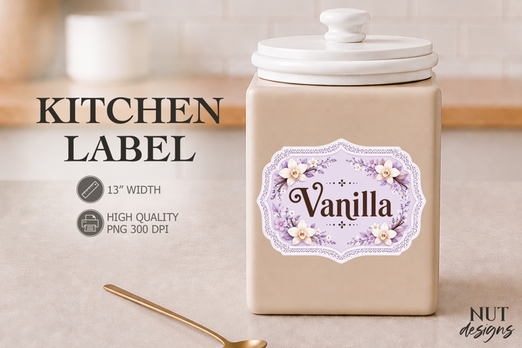 Vanilla Floral Lace Kitchen Label Pantry Label