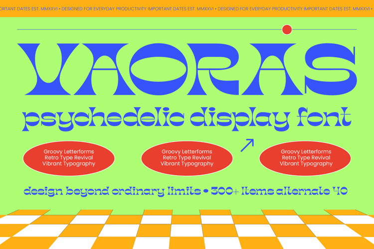 Vaoras - Psychedelic Display Font