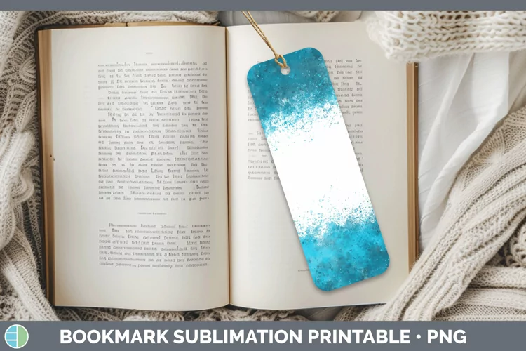 Color Splash Blue Bookmark Sublimation Printabl