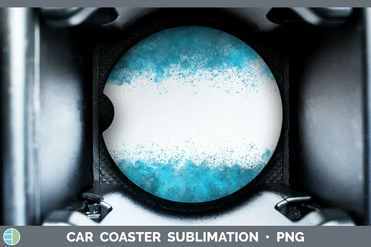 Color Splash Blue Car Coaster Sublimation Coast