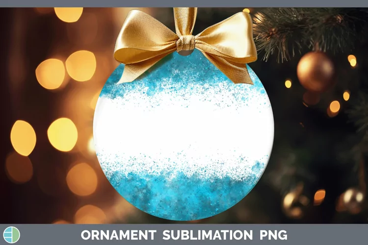 Color Splash Blue Ornament Sublimation Bauble D