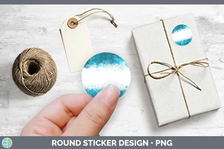 Color Splash Blue Stickers | Round Labels Desig