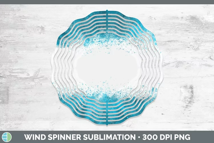 Color Splash Blue Wind Spinner Sublimation Spin