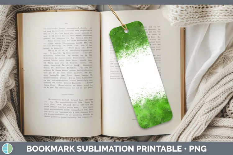 Color Splash Green Bookmark Sublimation Printab