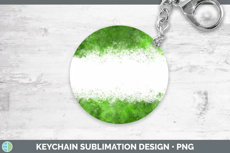 Color Splash Green Keychain Sublimation Keyring