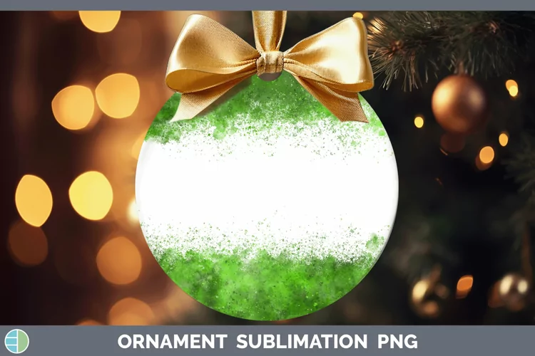 Color Splash Green Ornament Sublimation Bauble