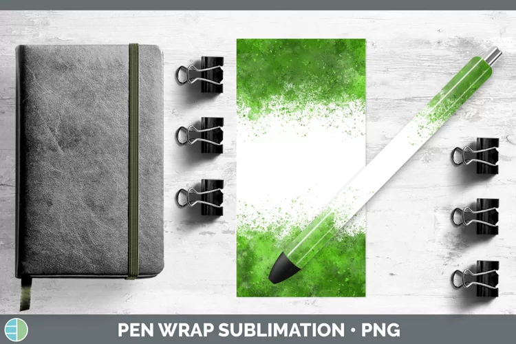 Color Splash Green Pen Wrap Sublimation Epoxy P