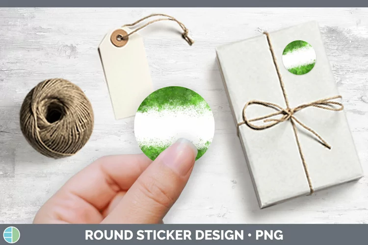 Color Splash Green Stickers | Round Labels Desi