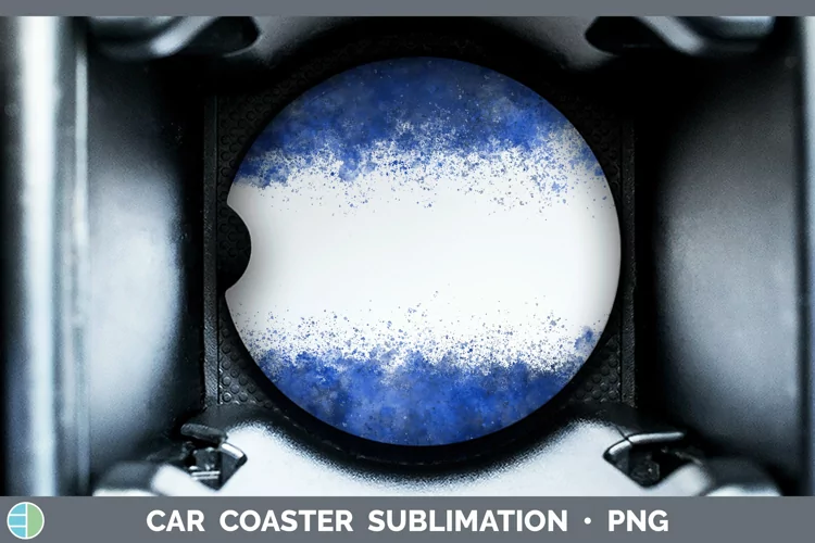 Color Splash Navy Car Coaster Sublimation Coast