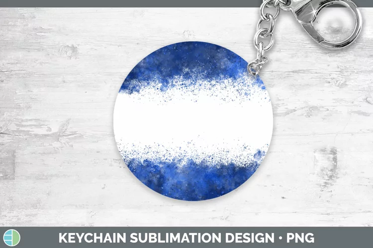Color Splash Navy Keychain Sublimation Keyring