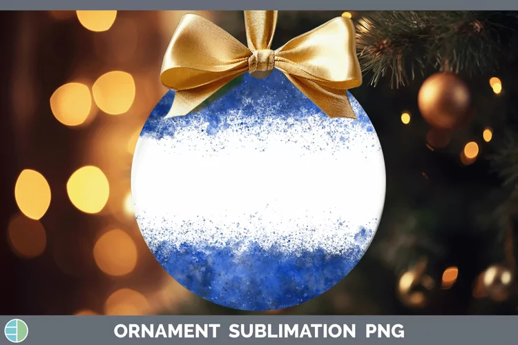 Color Splash Navy Ornament Sublimation Bauble D