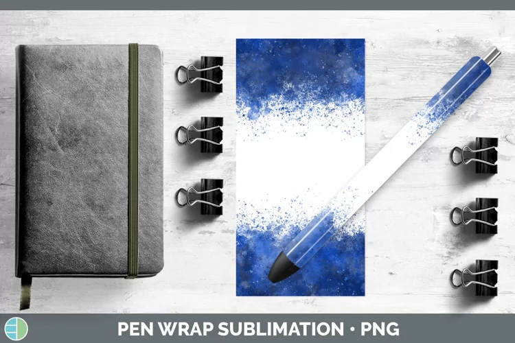 Color Splash Navy Pen Wrap Sublimation Epoxy Pe
