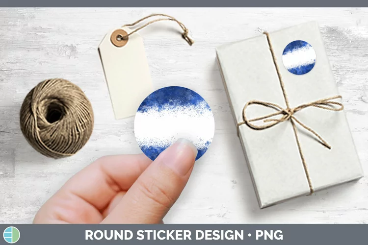 Navy Stickers | Round Labels Desig