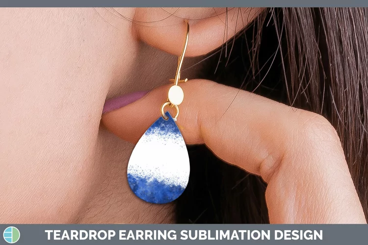 Color Splash Navy Teardrop Earrings Sublimation