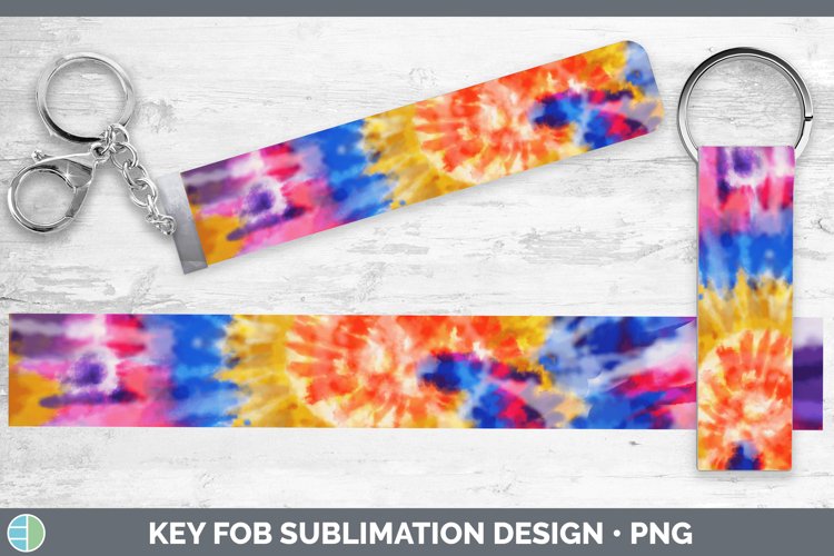 Tie-Dye Classic Key Fob Sublimation Wristlet De