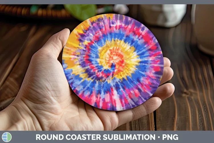 Tie-Dye Classic Round Coaster Sublimation Coast