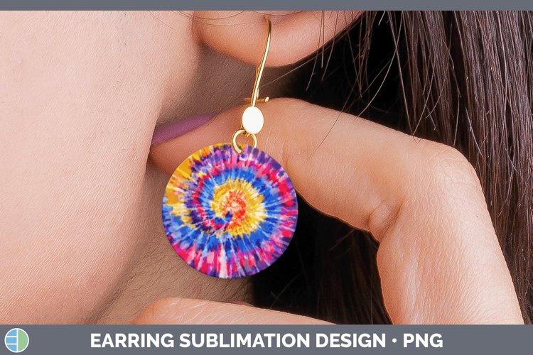 Tie-Dye Classic Round Earrings Sublimation Earr
